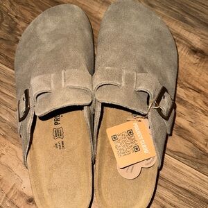 Project Cloud suede Slip-On Loafers with Buckle - Taupe